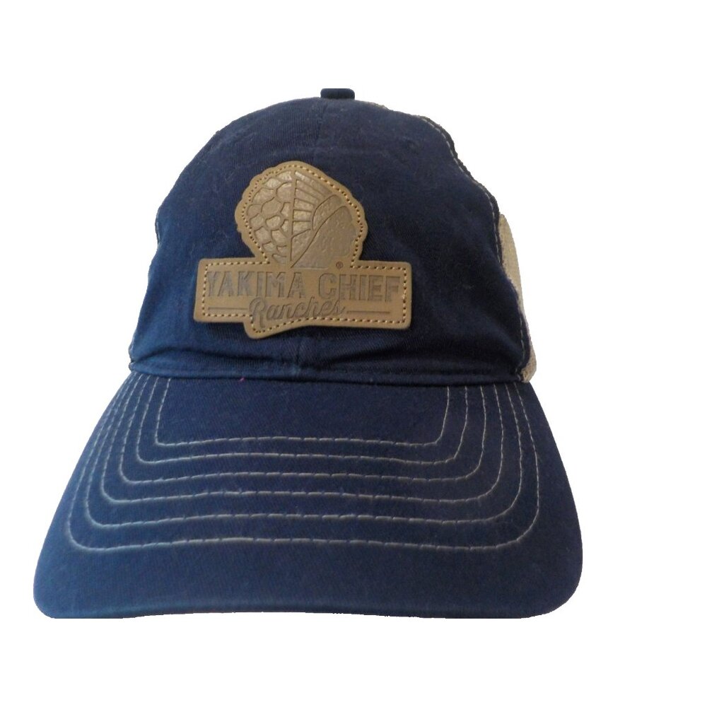Yakima Chief Ranches Snapback Mesh Trucker Ball Cap Hat Blue/Tan One Size